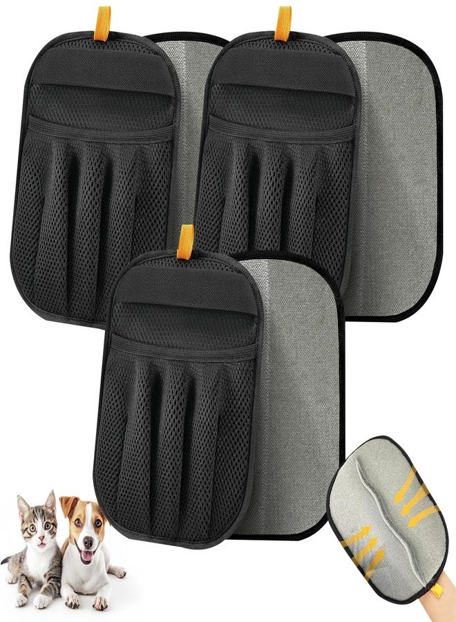 KUNAL 3 Pack Pet Hair Removal Glove,Electrostatic Pet Hair Removal Gloves,Five-Finger Grooming Tool,Reusable Fur Remover Glove for Pet Hair, Clothing, Couch, Furniture, Carpet, Car Seat - Image 1